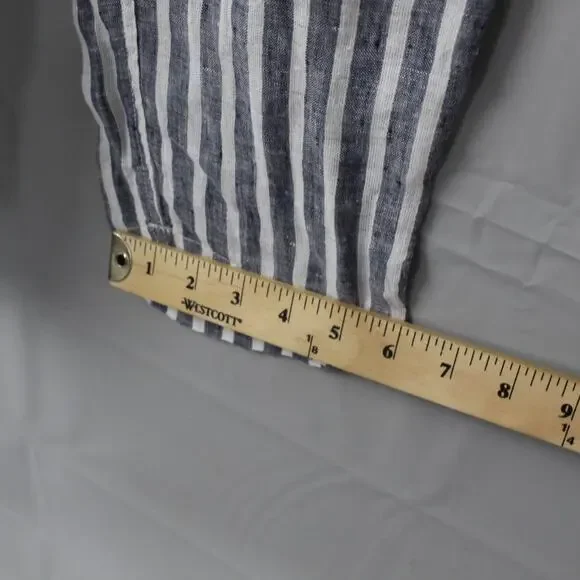 CP Shades Pants Womens XS Linen Striped White Blue Quiet Luxury Old Money Retro - Picture 9 of 11